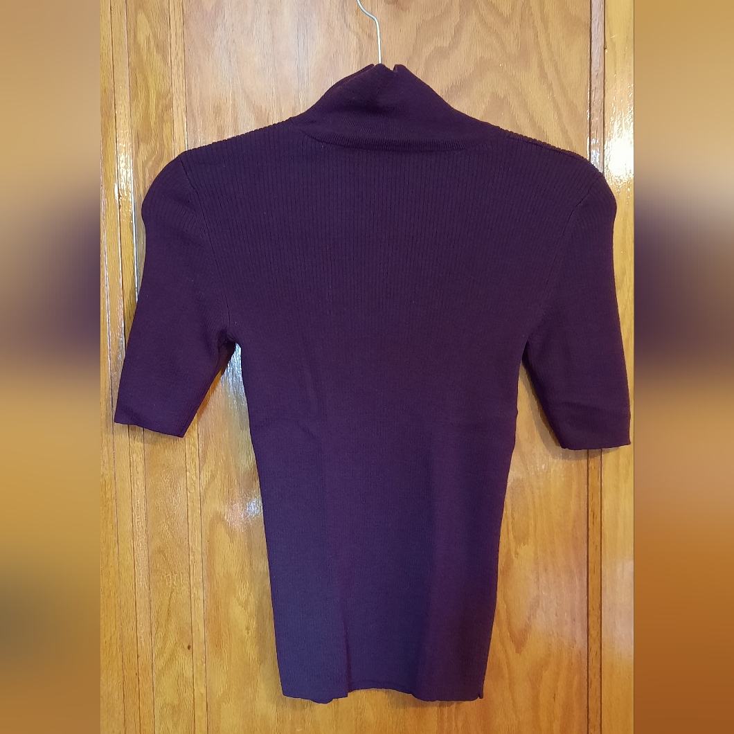 Wool Mock Turtle Pullover - Maroon